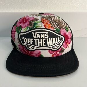 Vans Off The Wall Womens Tropical Hibiscus Floral Print Adjustable Trucker Hat